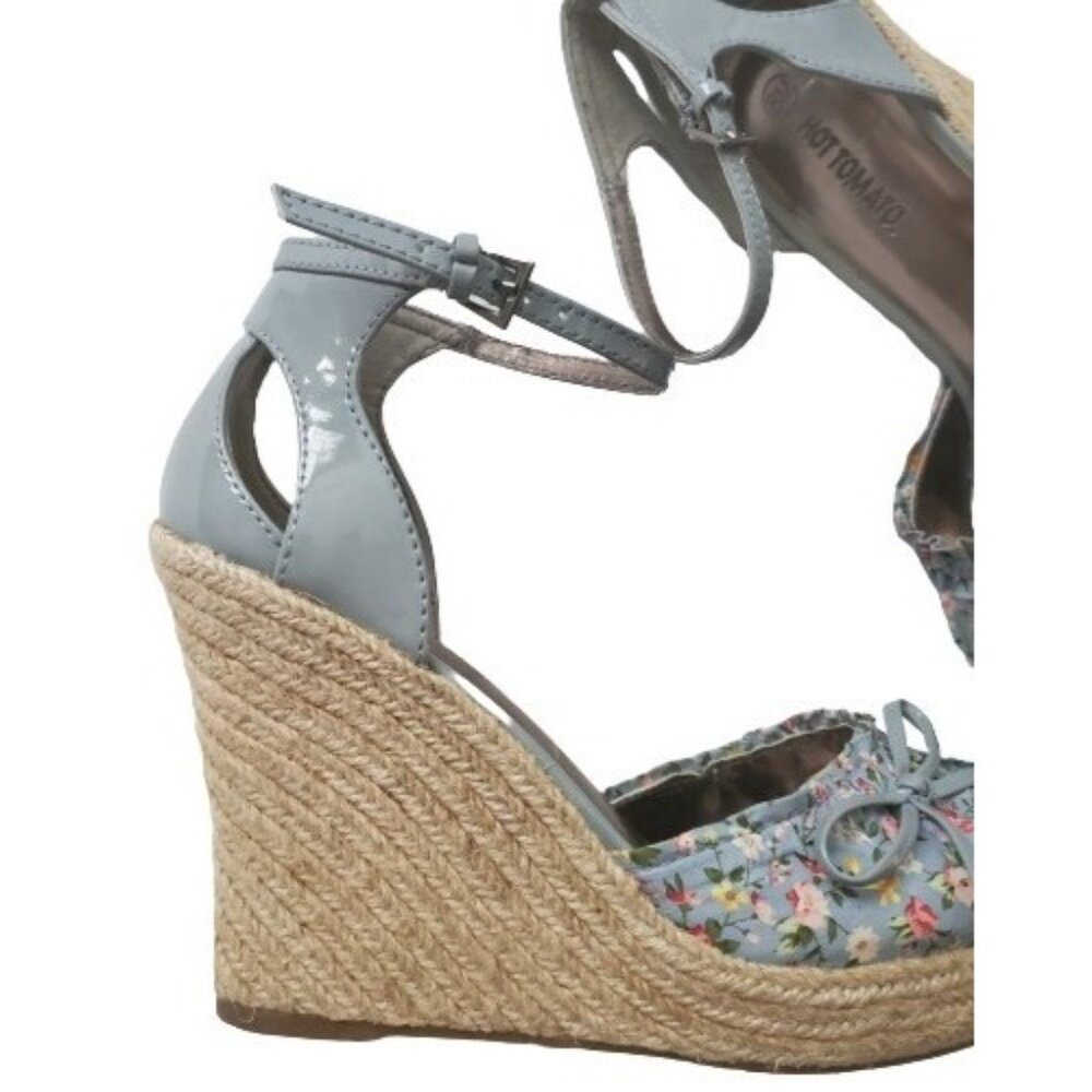 Hot Tomato Women's Daisy Calico Floral Lolita Bow Platform Wedge Sandals Size 8M - Picture 8 of 12